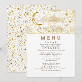 Convites Menu Celestial Starry Night Moon
