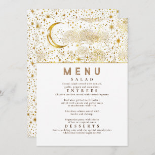 Convites Menu Celestial Starry Night Moon