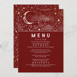Convites Menu Celestial Starry Night Moon