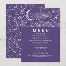 Convites Menu Celestial Starry Night Moon