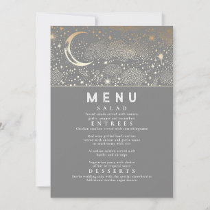Convites Menu Celestial Starry Night Moon