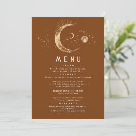 Convites Menu Celestial Starry Night Moon