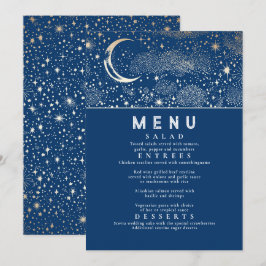 Convites Menu Celestial Starry Night Moon