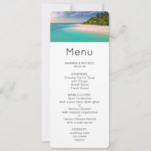 Convites Menu Cênico da Praia Tropical Oceano Água-Marinha