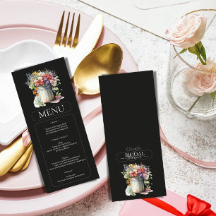 Convites Menu Chá de panela Romântico das Flores de Mola