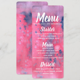 Convites Menu Cor d'água roxa e rosa