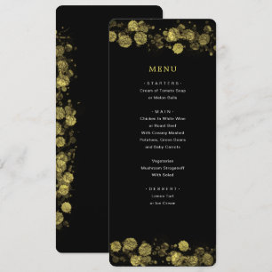 Convites Menu de Abstrato Artístico Moderno Dourado Preto