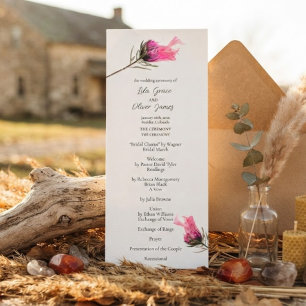 Convites menu de casamento Burning Bloom Elegance