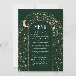 Convites Menu de Casamento das Estrelas Celestiais da Noite