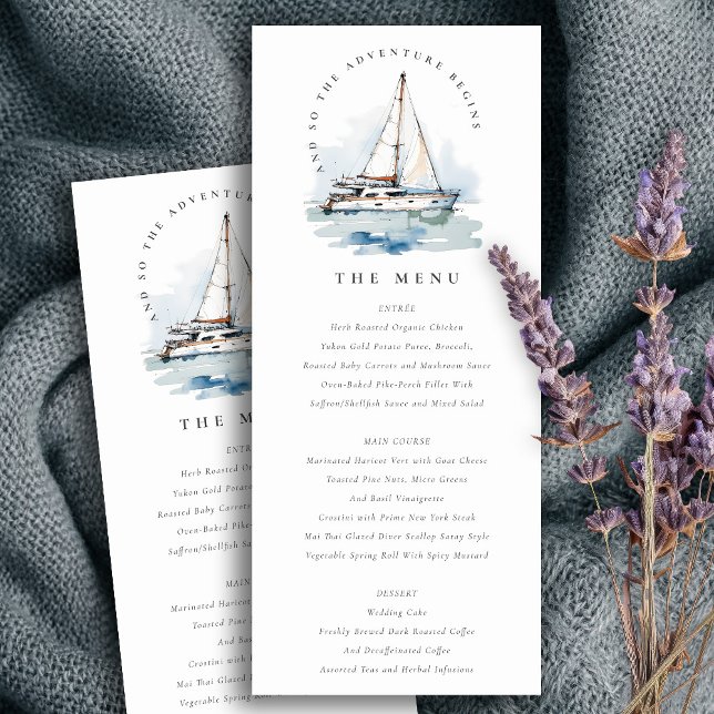 Convites Menu de Casamento de Capa de Saída do Yacht Sailbo (Criador carregado)