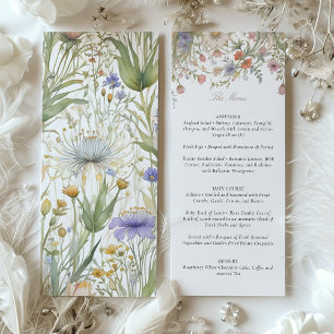 Convites Menu de Casamento de Flores Selvagem Encantadora P