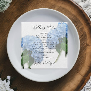 Convites Menu de Casamento de Hydrangea Azul Ronda