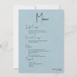 Convites Menu de Casamento de Script Preto Simples de Linha