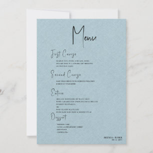 Convites Menu de Casamento de Script Preto Simples de Linha
