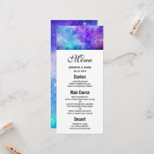 Convites Menu de Casamento do Abstrato de Espaço da Galáxia