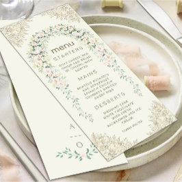 Convites Menu de Casamento do Arco Floral Elegante