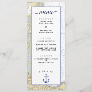 Convites Menu de Casamento do Mapa Náutico do Porto de Duxb