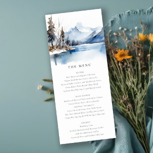 Convites Menu de Casamento do Terreno do Lago Mountain Wint