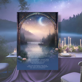 Convites Menu de Casamento Elegante do Lago Moonlit Forest