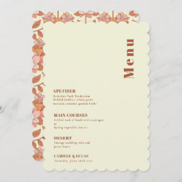 Convites Menu de Casamento Laranja inspirado na parte 70