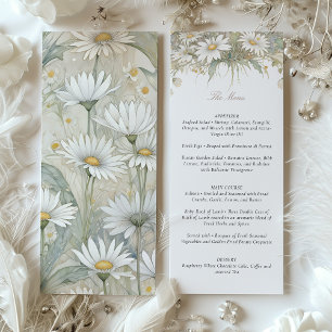 Convites Menu de Casamento Margarida Selvagem Charmoso Flor