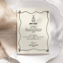 Convites Menu de Casamento Whimsical com Letras Manuscritas