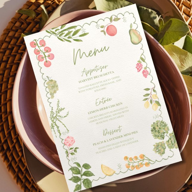 Convites Menu de Chá de Panela Fresh off the Market (Criador carregado)