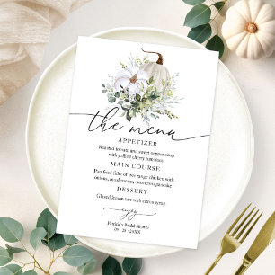 Convites Menu de Chuveiro Nupcial de Abóbora com Verdura pa