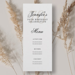 Convites Menu de Festa de aniversário Elegante - Branco pre