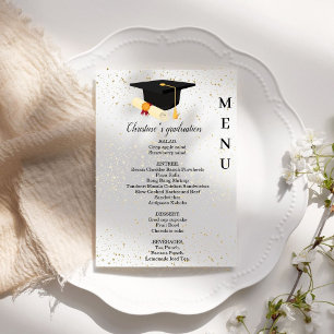 Convites Menu de janta de Festa de formatura Whimsical Mini