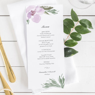 Convites Menu de Janta Floral Rosa Pastel