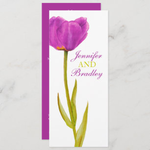 Convites Menu de janto de recepções de casamento de tulipas