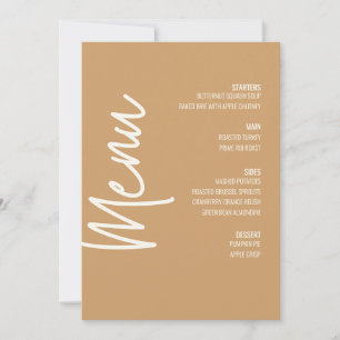 Convites Menu de Janto Moderno de Tan Queda de Ação de Graç