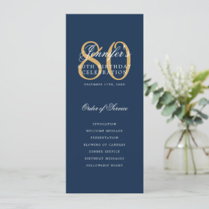 Convites Menu de Marinho Dourado do Programa Elegante 80+Ob