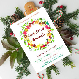 Convites Menu de Natal de Frutas e Legumes Frescos