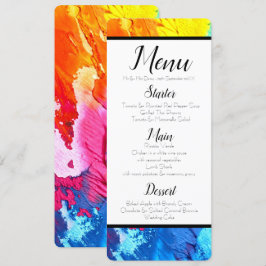 Convites Menu de pintura do arco-íris
