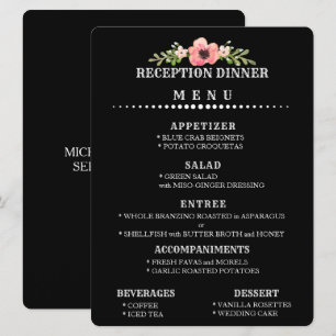 Convites MENU DE RECEÇÃO DE CASAMENTO Personalizável