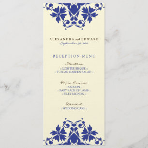 Convites Menu de Recepção de Casamento com Selo Decorativo 