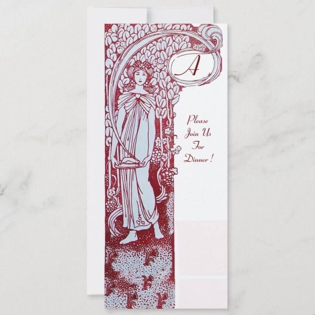 Convites MENU DE RESTAURANTE MONOGRAMA, jantar, brunch (Frente)