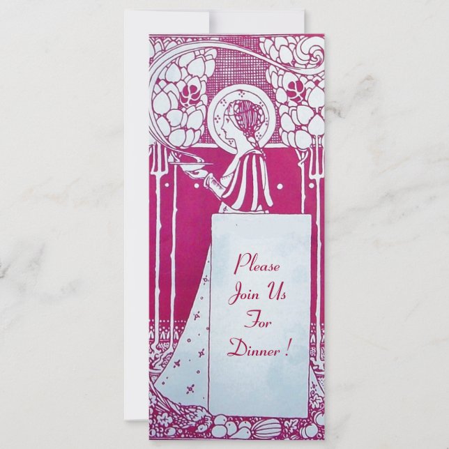 Convites MENU DE RESTAURANTE MONOGRAMA Rosa Branco Jantar,B (Frente)