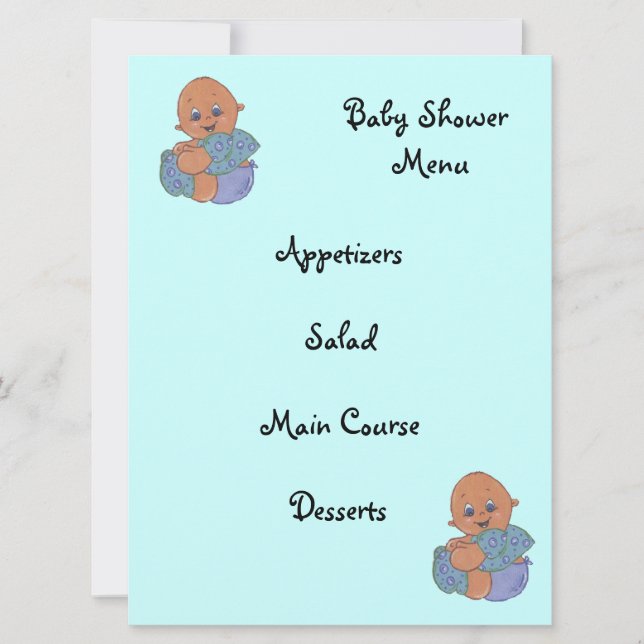 Convites menu do babyshower (Frente)