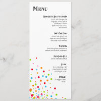 Menu do Jantar de Celebração com Confetes