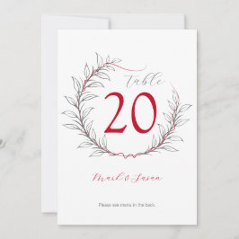 Convites Menu e Número da Tabela de Casamento Moderno (Cinz