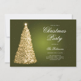Convites Menu Elegante do Programa de Árvore de Natal Verde