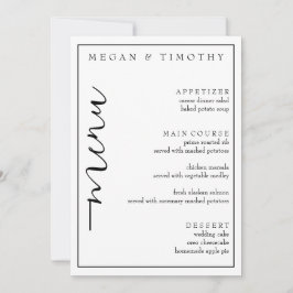 Convites Menu Elegante para Casamento