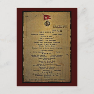 Convites Menu final RMS titânico