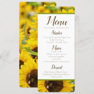 Convites Menu Girassol