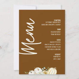 Convites Menu Janta Floral Moderno Queda de Ação de Graças