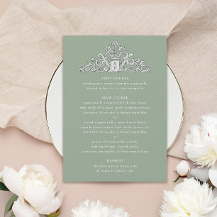 Convites Menu Janto de Casamento Antiquado de Festa de Marf