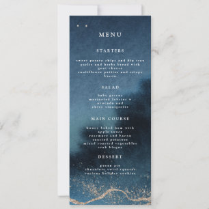 Convites Menu Janto de Casamento da Paisagem Azul